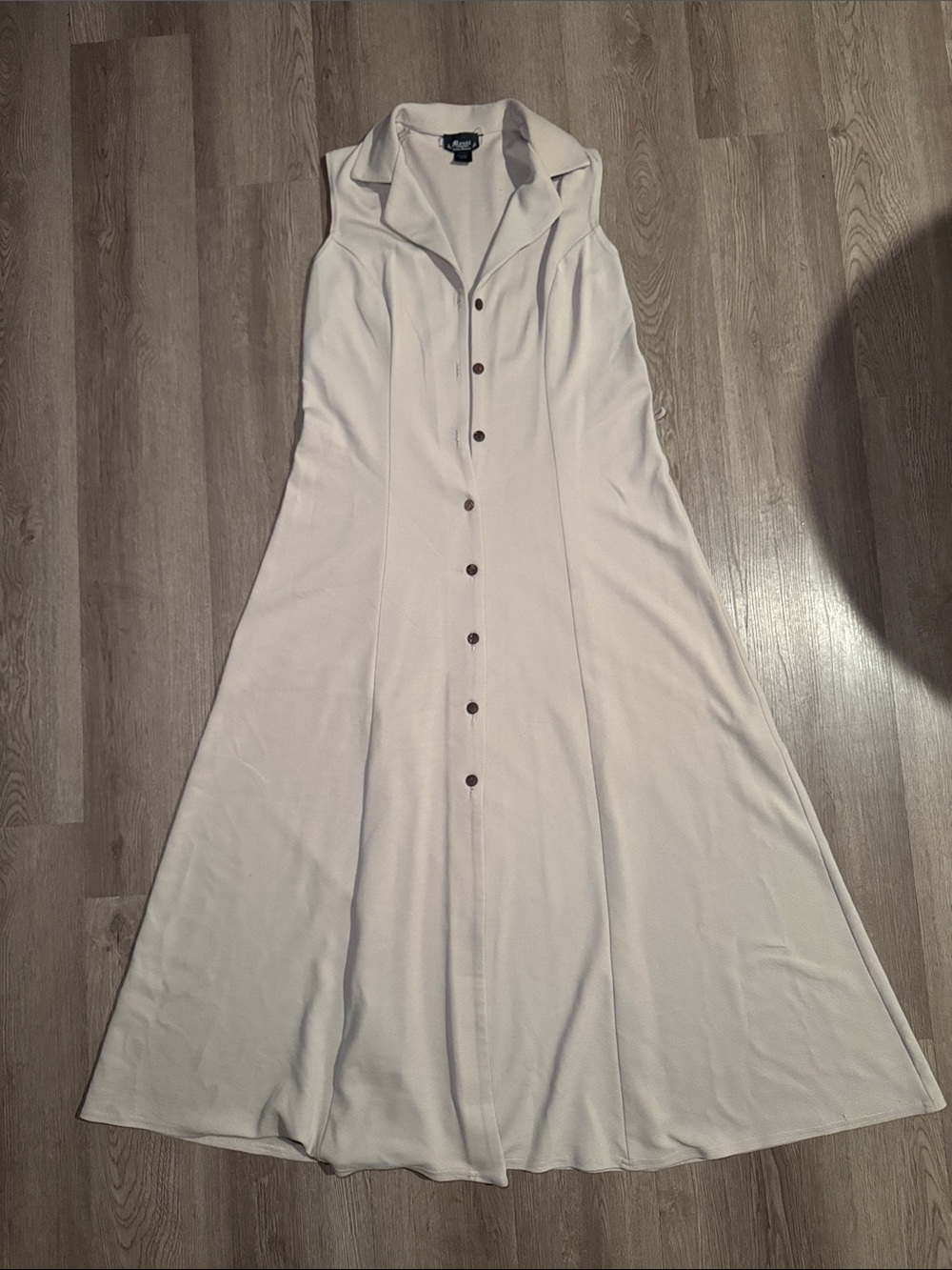 Sleeveless Button-Front Maxi Dress — Cream